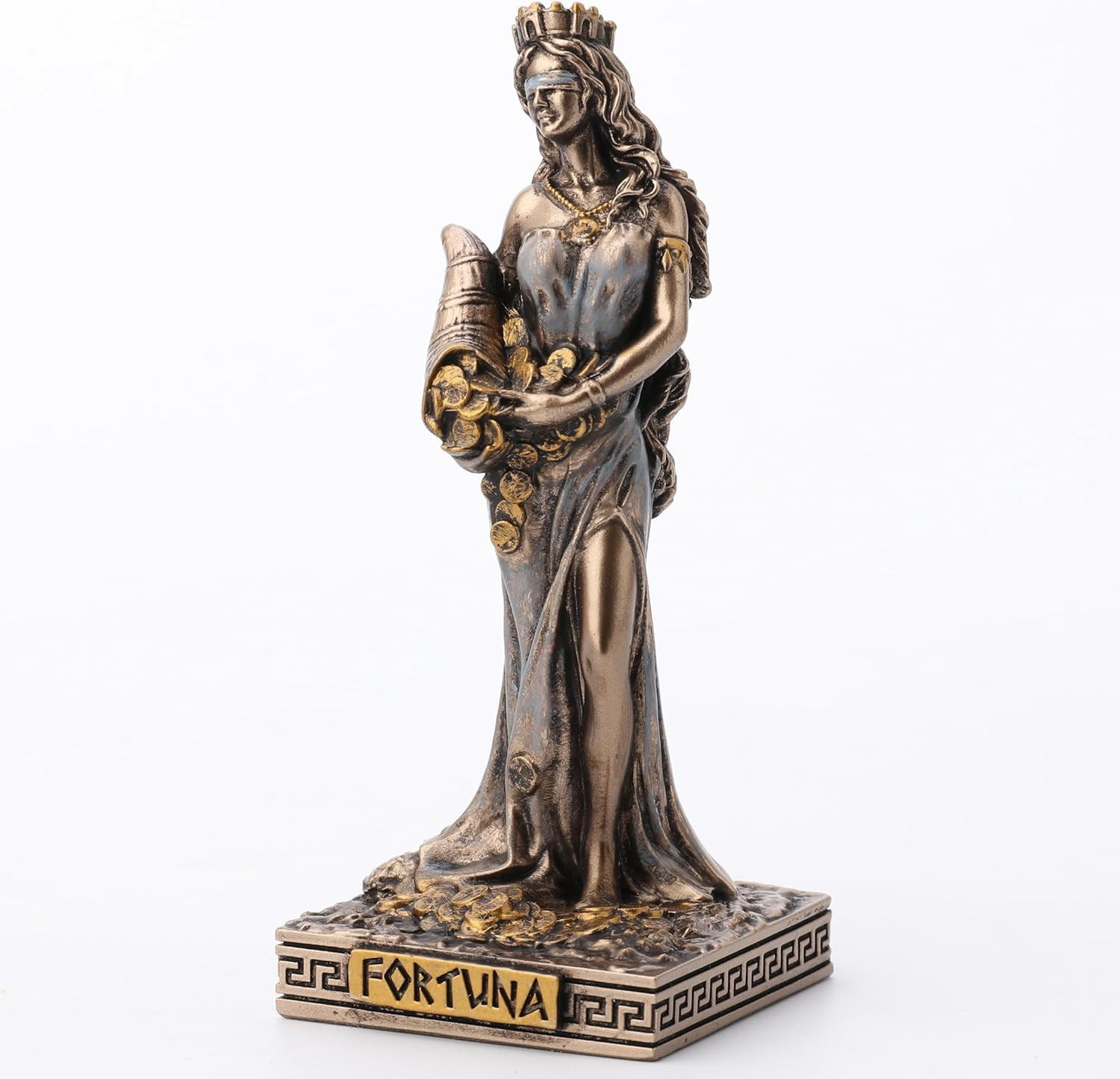Fortuna Greek Goddess of Good Fortune Miniature Resin Statue 3.5 Inches