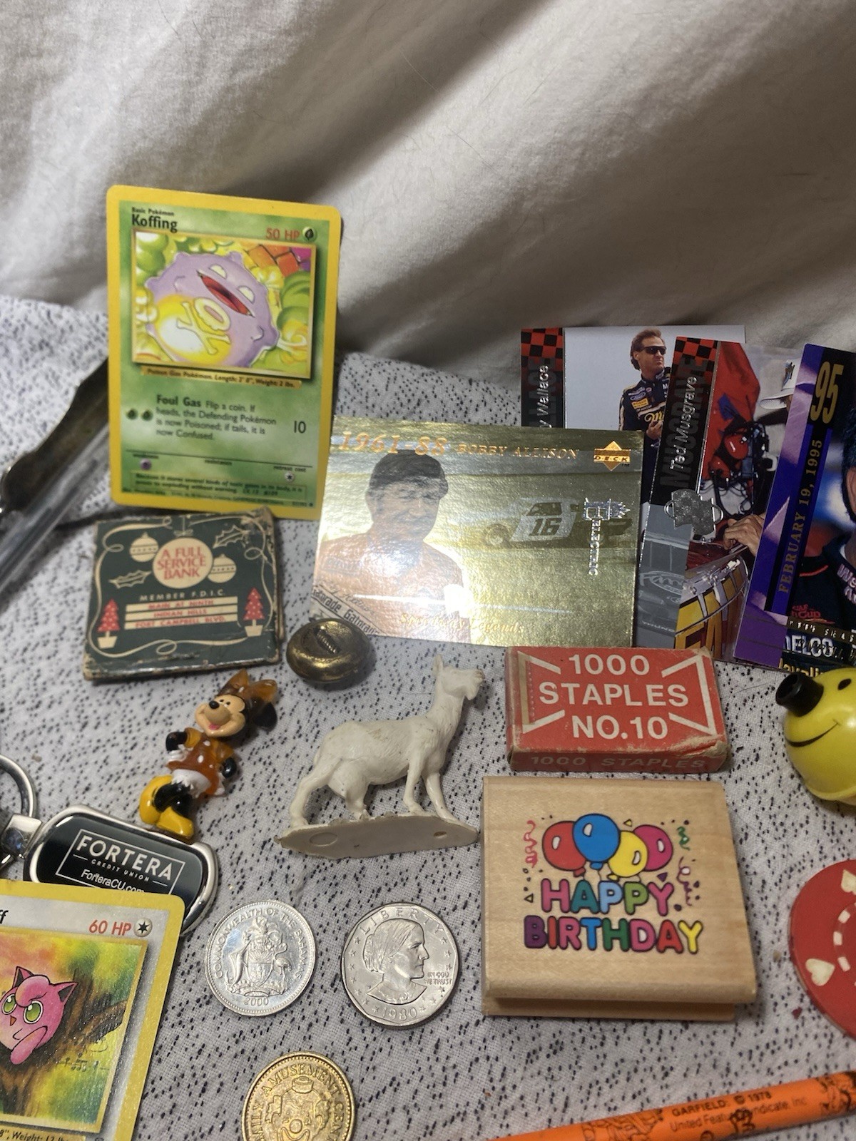 Junk Drawer Jewelry Coins Spoons 90s Pokémon Cards Poker Chips Matches
