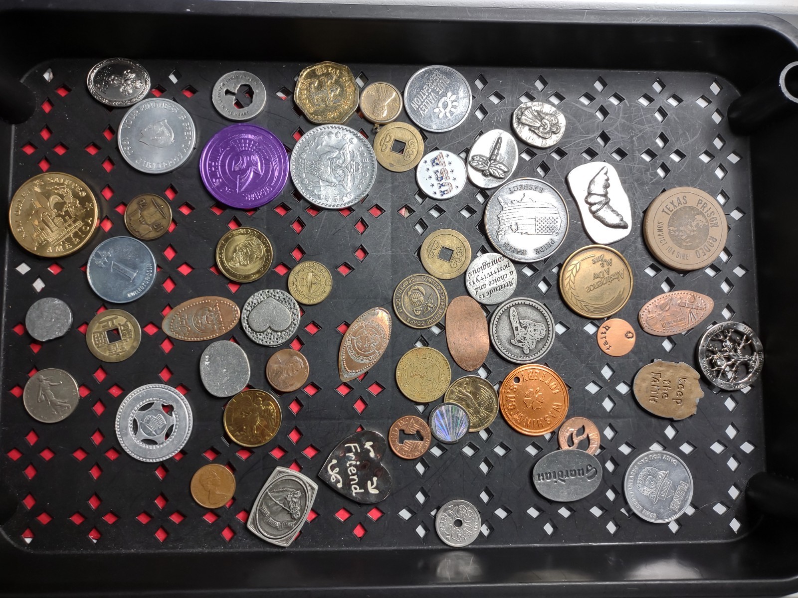 Mixed Junk Drawer Lot Mostly Tokens And Coins Junk Lot BN25