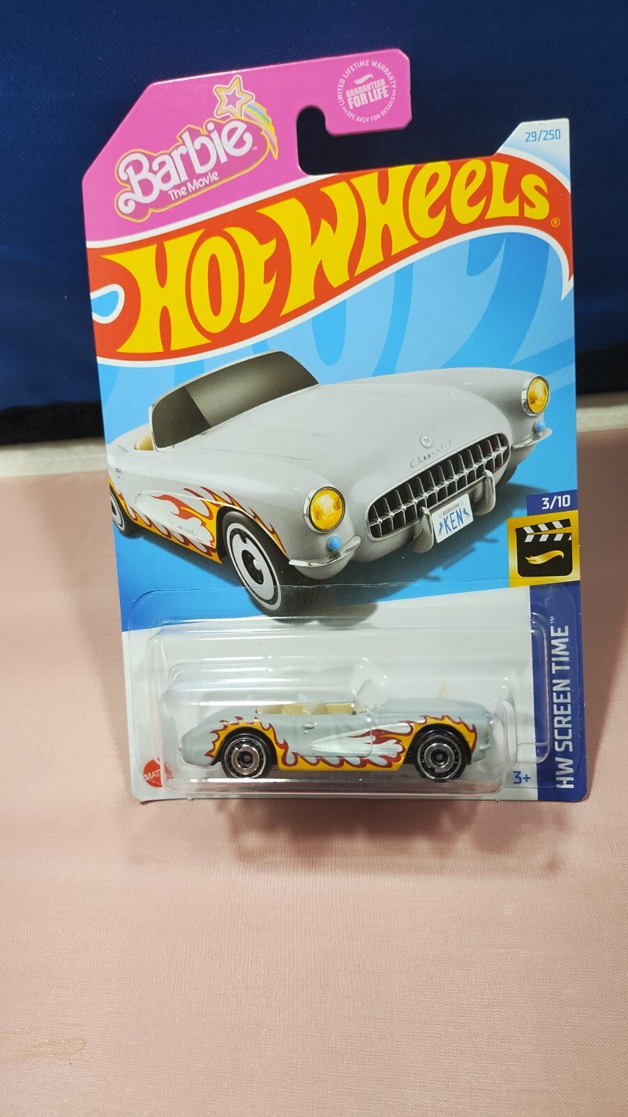 Hot Wheels Barbie The Movie 1956 Corvette Gray Diecast HW Screen Time #3/10 New