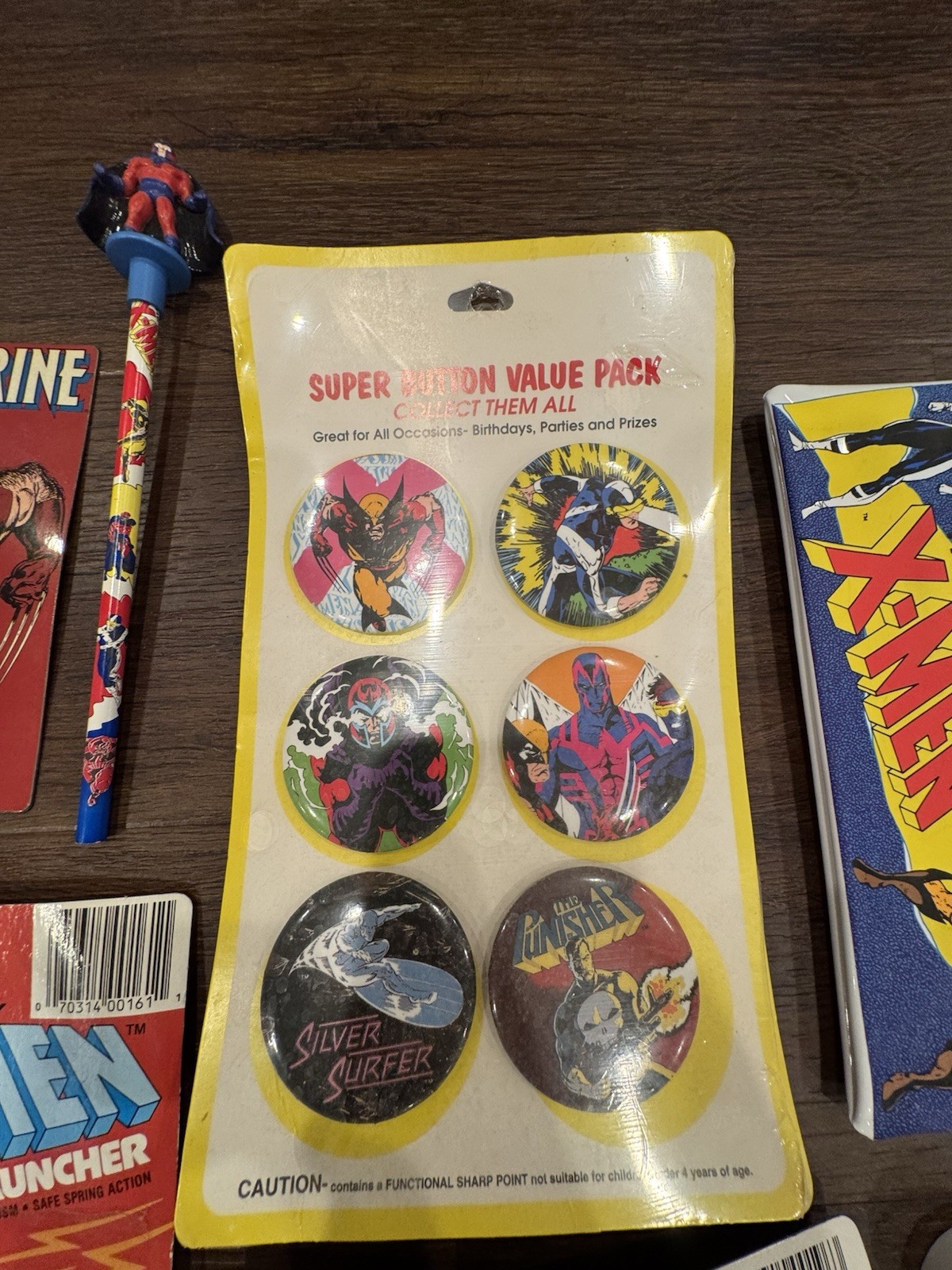 Vintage X-Men & Wolverine 90s Collectibles Lot | Toys, Stickers, Puzzle, Comic