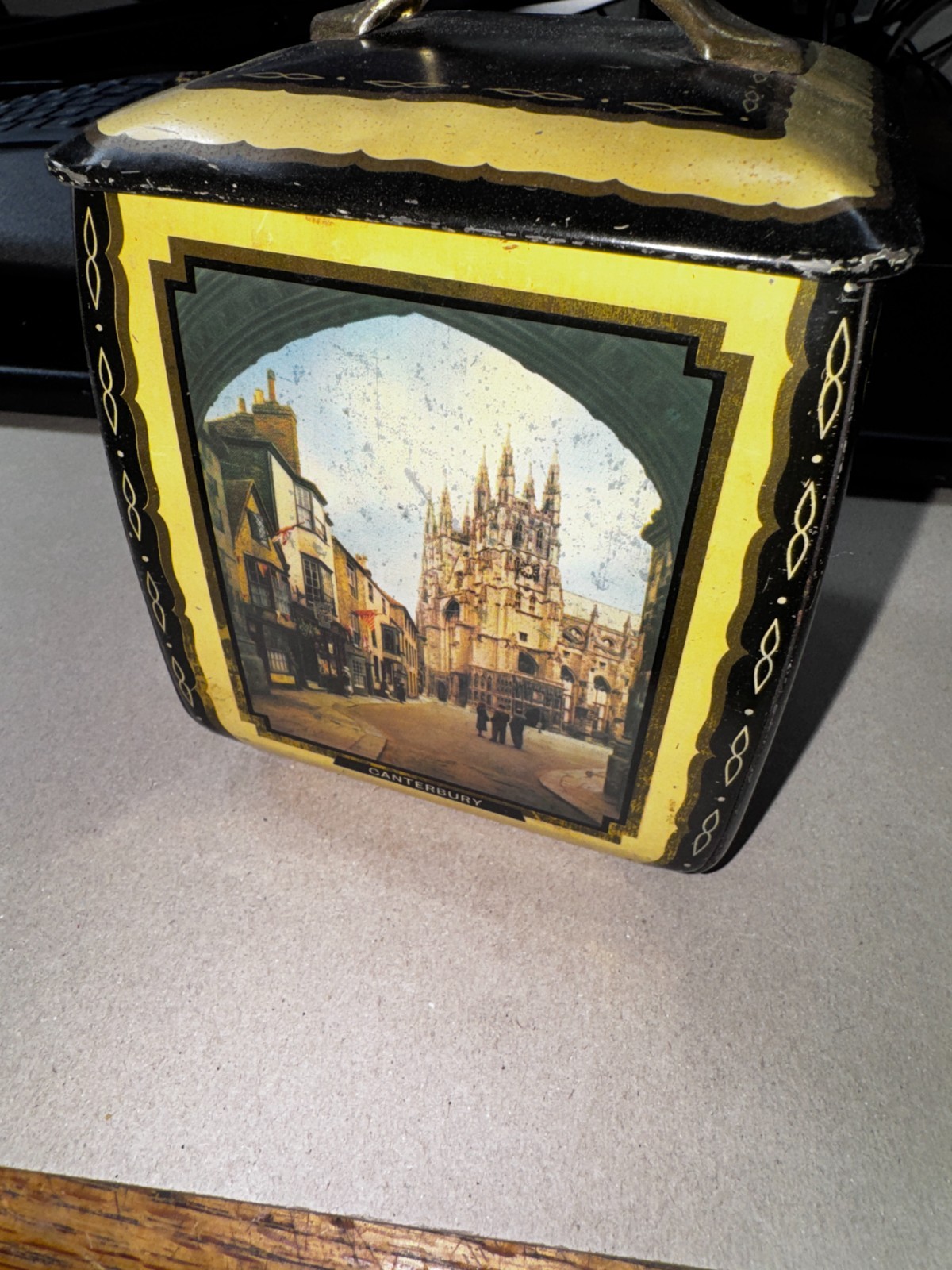 COOL COLLECTABLE Vintage Edward Sharp Lidded Tin Made in England Box 2 FH