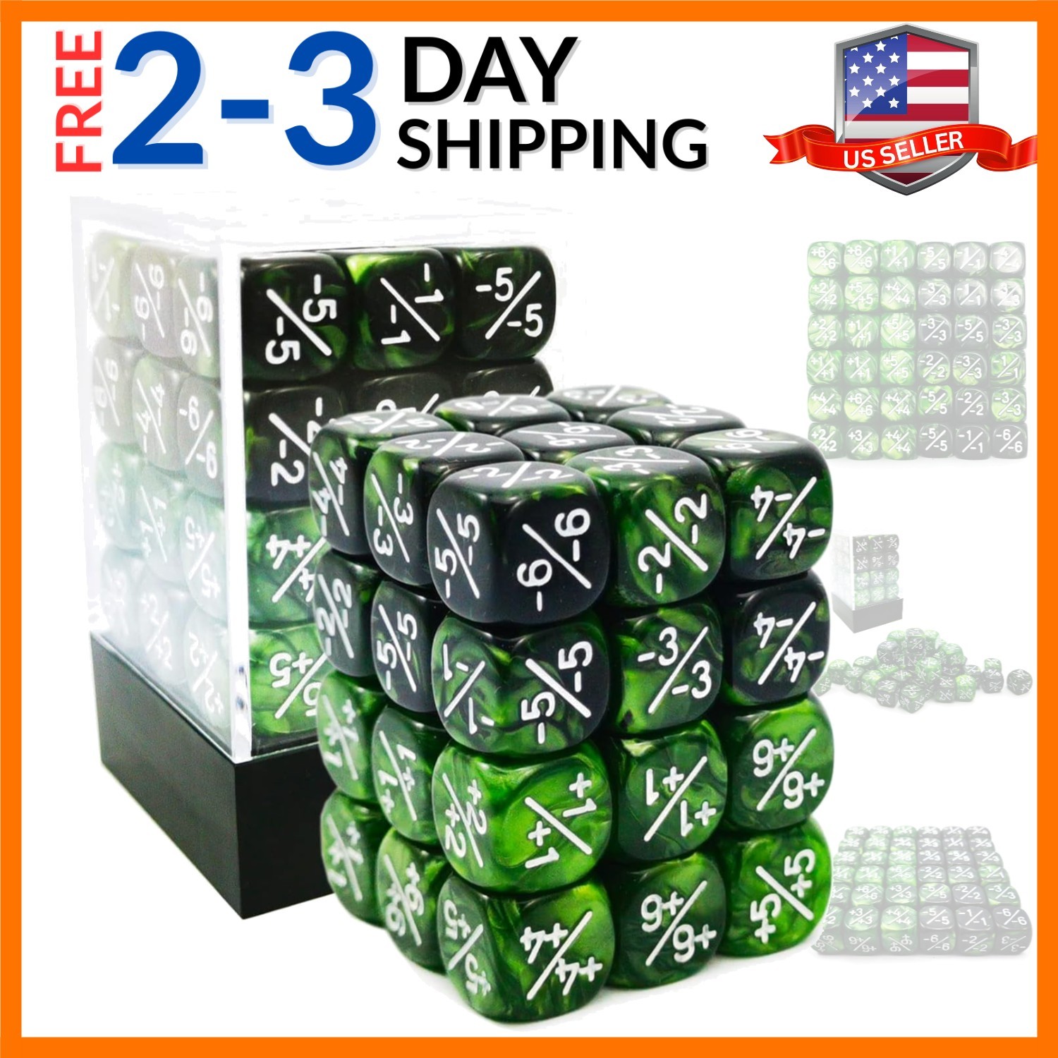 36pcs 12mm Marble Green & Gemini Green Dice Counters Set, Small Token Dice Co…
