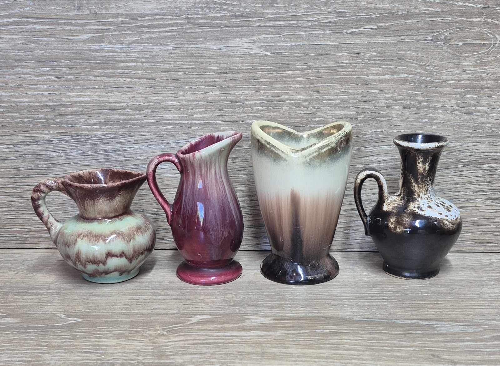 West Germany Vintage Mini Mixed Jugs Vases Pots x 4 Pieces Collectable Job Lot