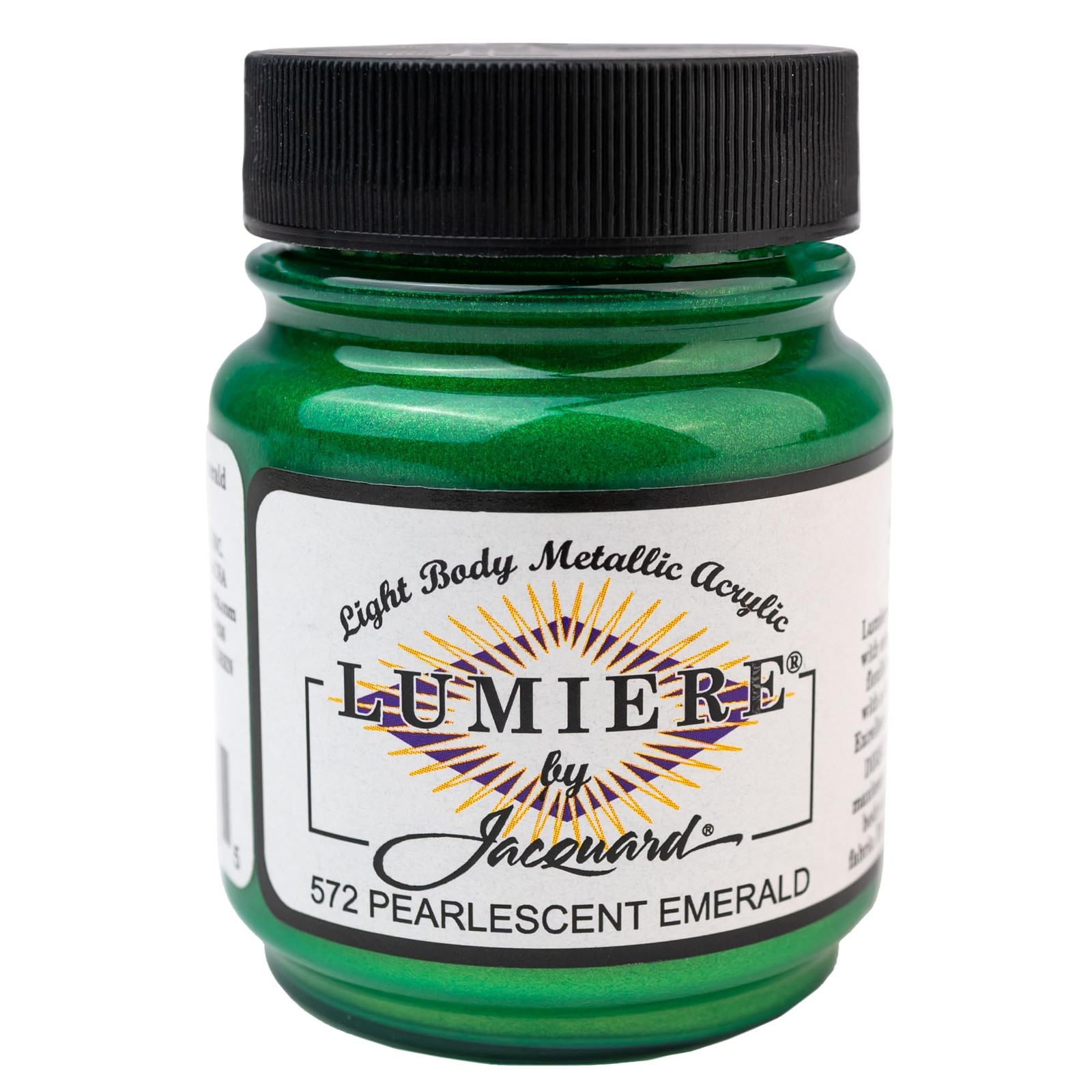 Jacquard Lumiere Metallic and Pearlescent Paint 2.25 Oz, 572 Pearl Emerald