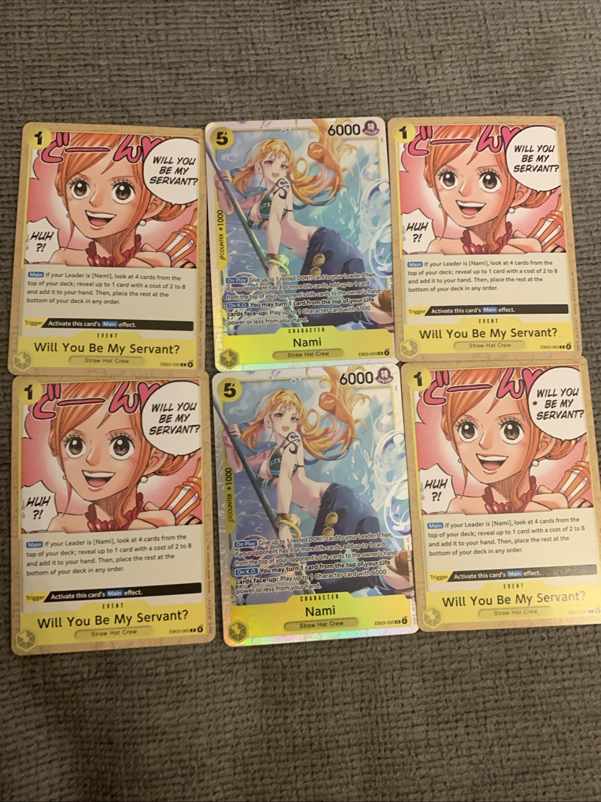 One Piece CCG Nami Nami Super Rare Foil Card Lot