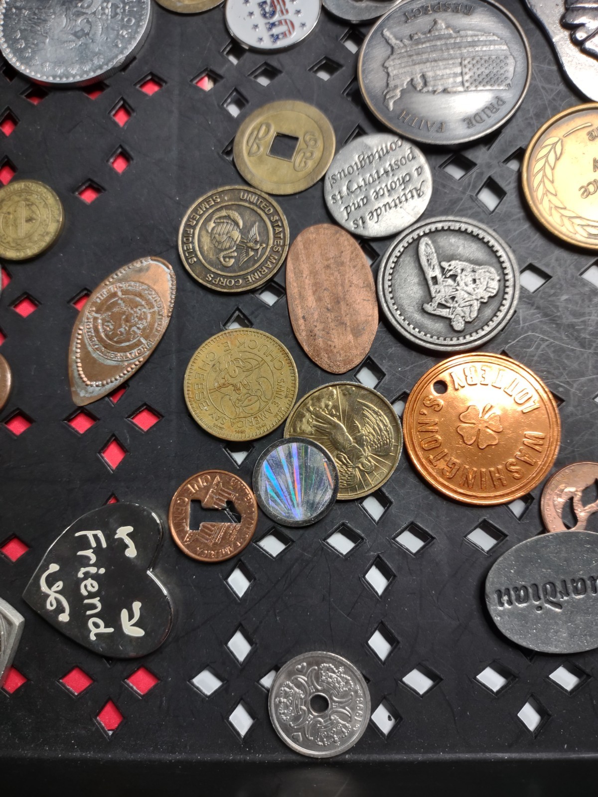 Mixed Junk Drawer Lot Mostly Tokens And Coins Junk Lot BN25