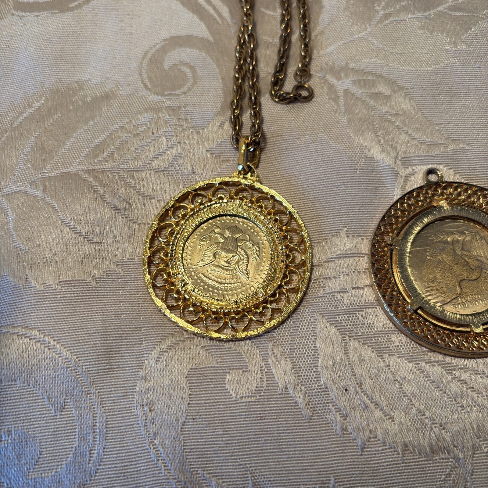 Vintage Coin Necklace Lot Men’s Jewelry Kennedy, Eisenhower Indian Head Coins 3