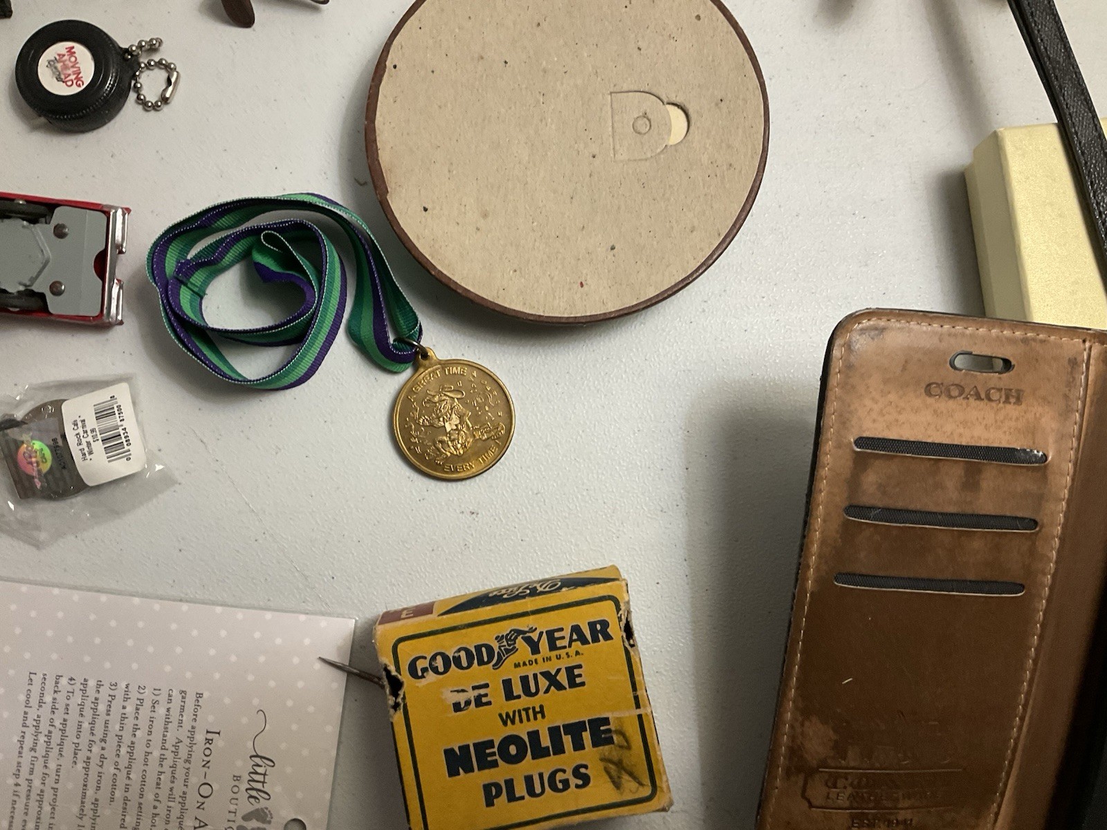 Vintage large junk drawer Lot NHL hockey pucks action figures Corgi Car Misc.