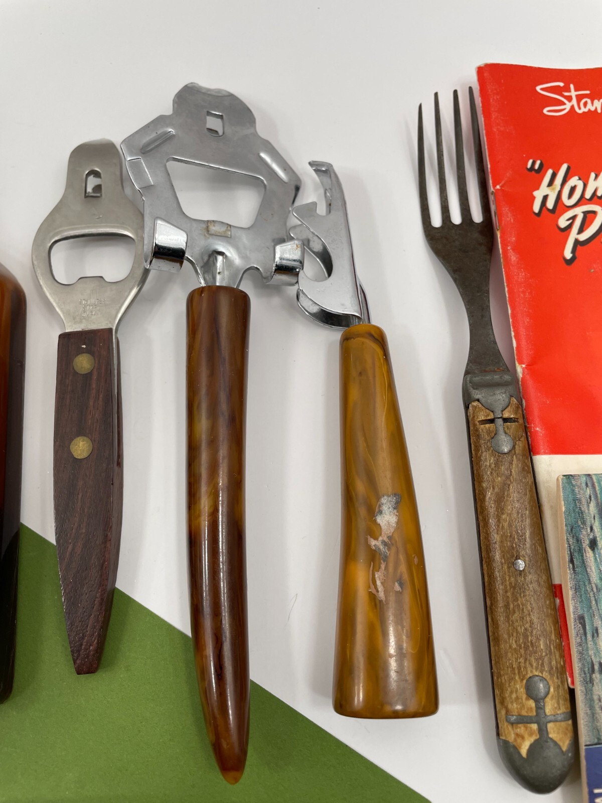 Junk Drawer Lot Vintage Leg Bottle Opener Shave Brush Oakland A’s Police Patch
