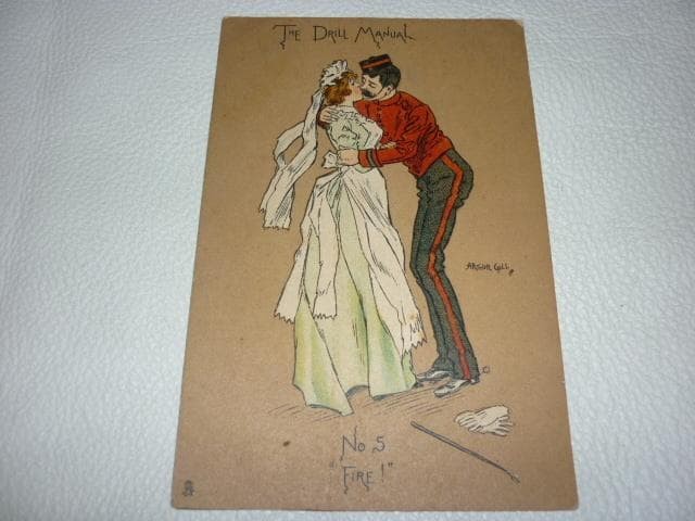 ◆Early Taisho, Made in England ◆Rapheal Tuck & Sons “Lady and Bellboy”