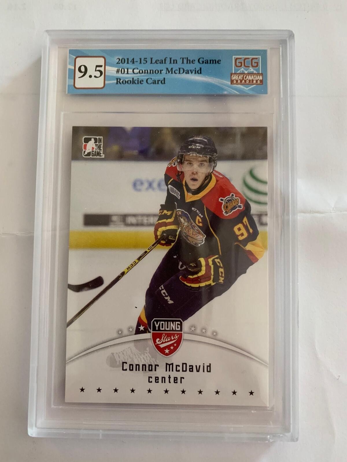 2014 15 Connor McDavid In the Game Young Stars Rookie card # 01 GCG Graded 9.5