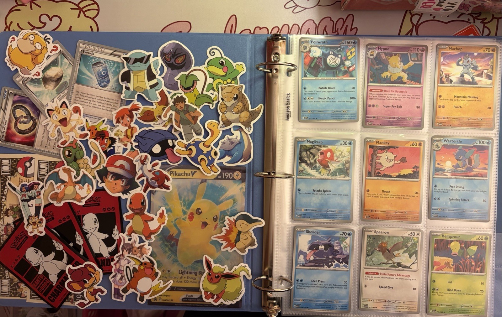 Binder W/Pokemon Cards&Stickers+extras