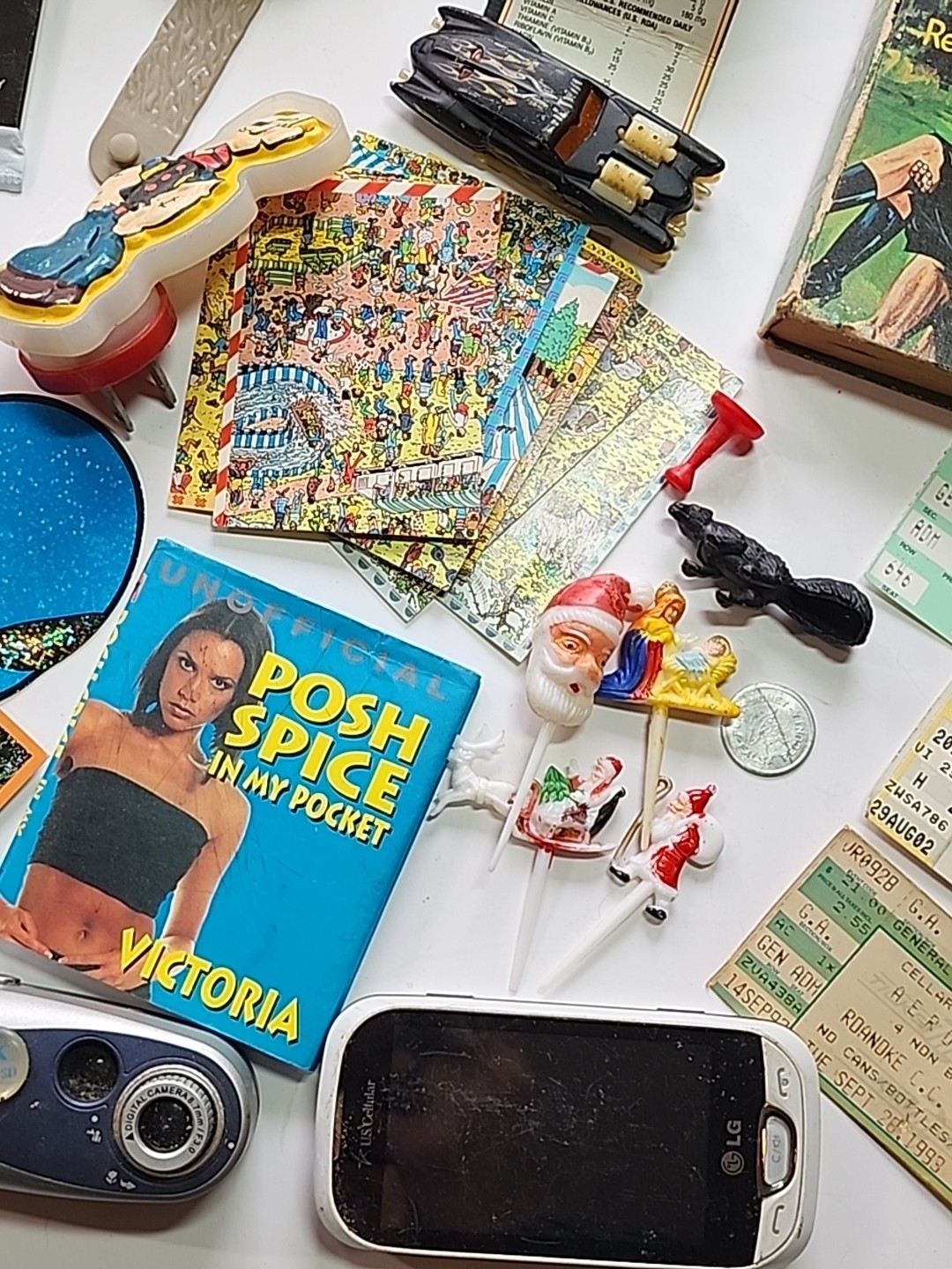 Large Junk Drawer Lot Records Comics Cameras Phones Cards VHS Cds Games Ephemera