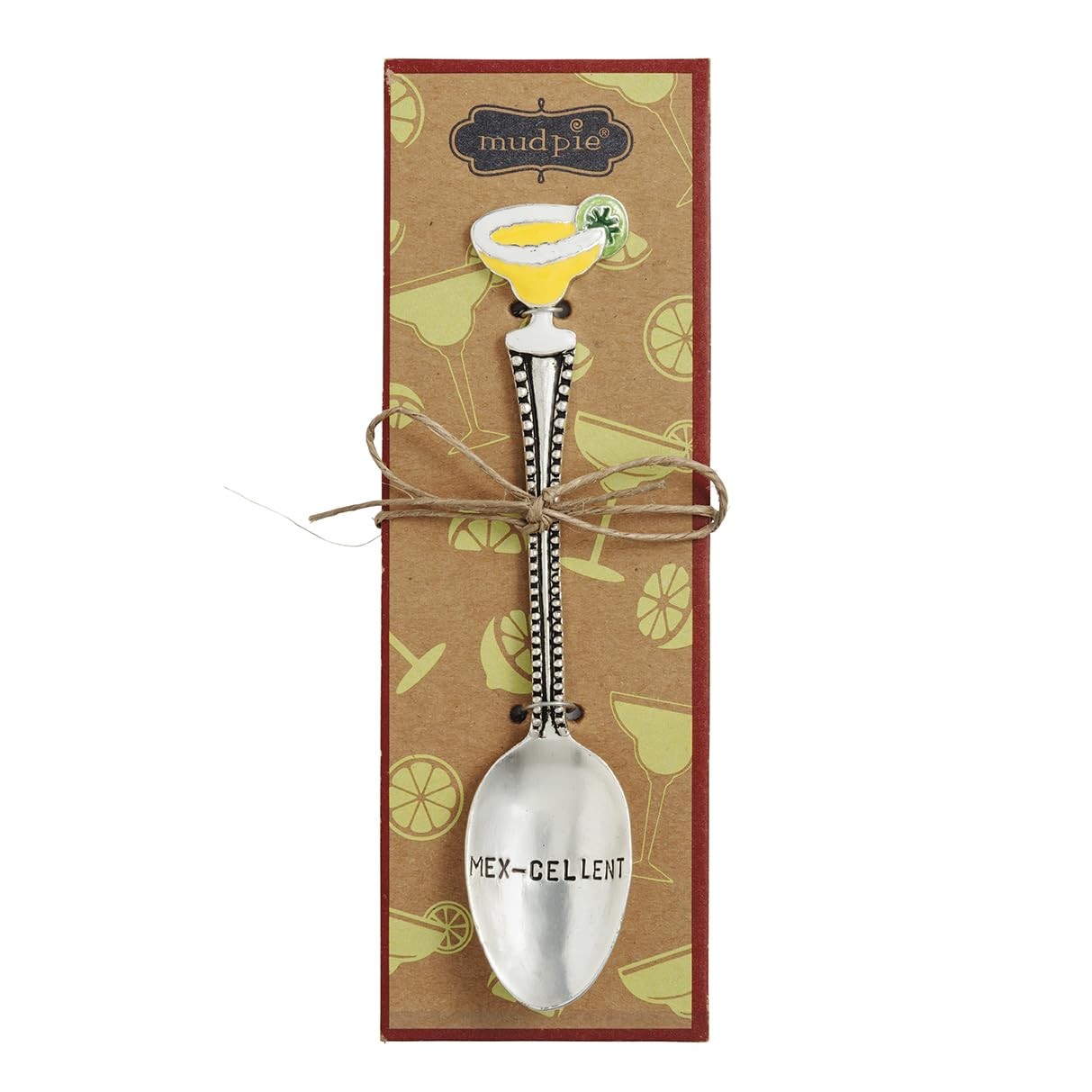 Mud Pie Silver Metal Margarita Enamel Salsa Spoon