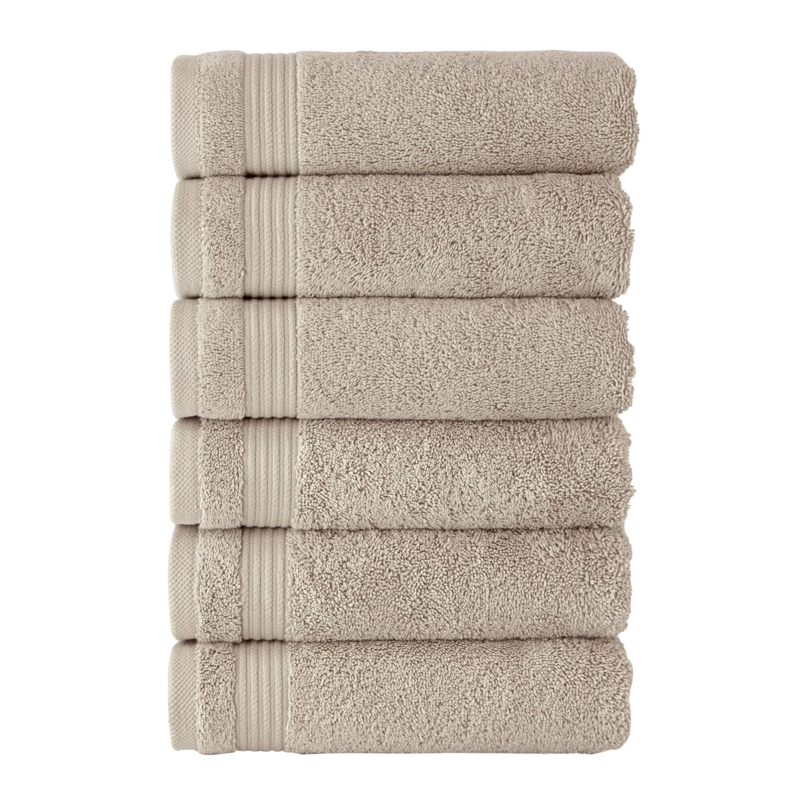 Classic Turkish Towels 6-Piece Hand Towel Set – 100% Cotton, Quick-Dry, Beige