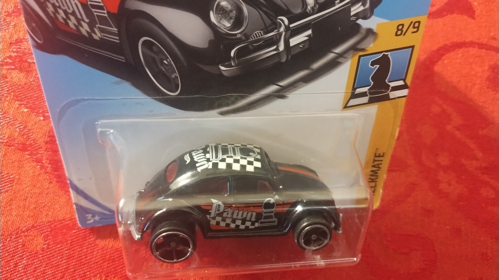 HOT WHEELS VOLKSWAGEN BEETLE CHECKMATE SERIES #8/9 DIE-CAST 1:64 SCALE BLACK