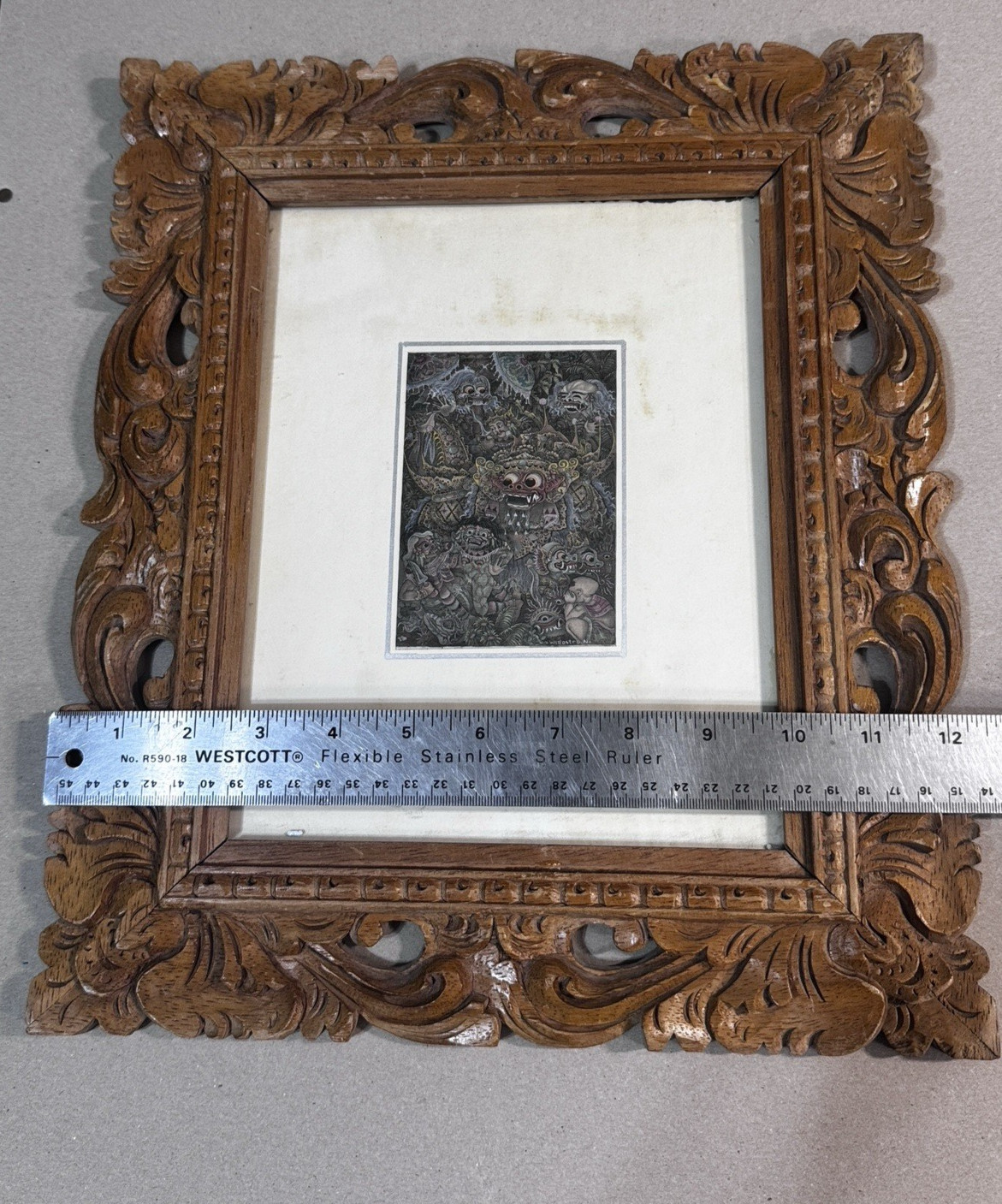 Miniature Framed Balinese Bali Traditional Painting