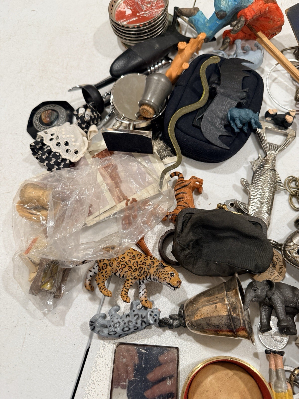 Huge Junk Drawer Lot Assorted Vtg Items Wood Metal Ephemera Figures MUCH MORE