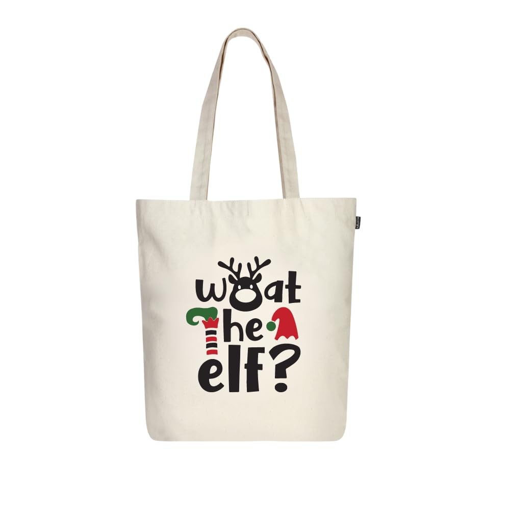 Ecoright Canvas Tote Bag Women Zip Organic Cotton Shopping Travel Elfish