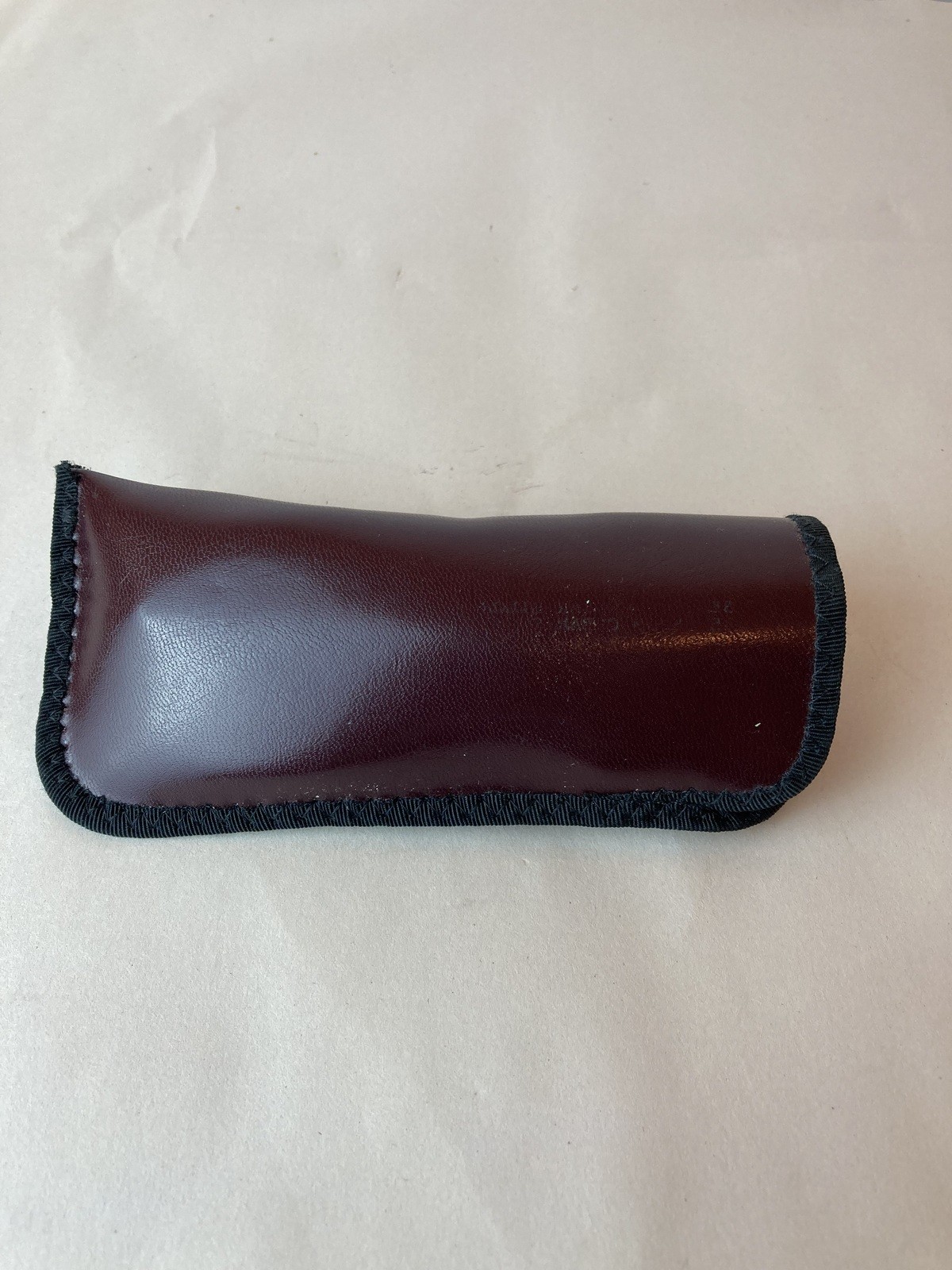 Vintage sunglasses, burgundy frame, w/ leather case