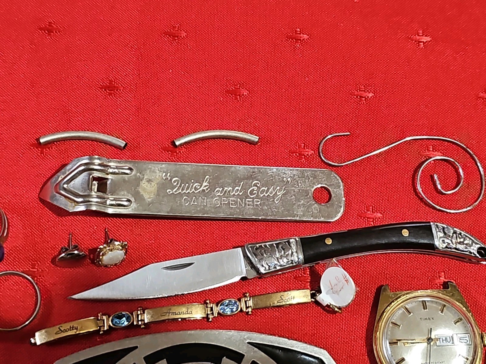 Vintage Junk Lot Timex Watches Pocket Knives Star Wars Belt Buckle More #57