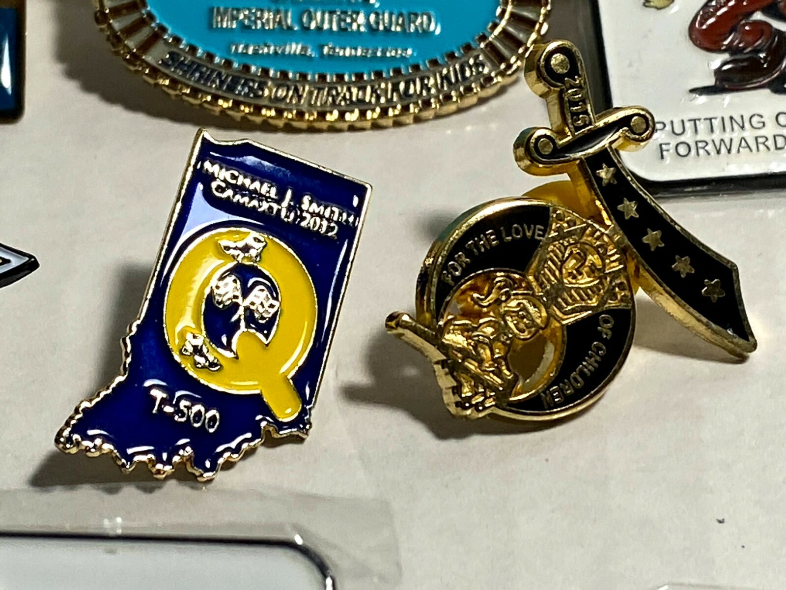 JUNK DRAWER Lot of Shriners Pins, money clip, Lapel & hat Pins-13 pieces- LILA