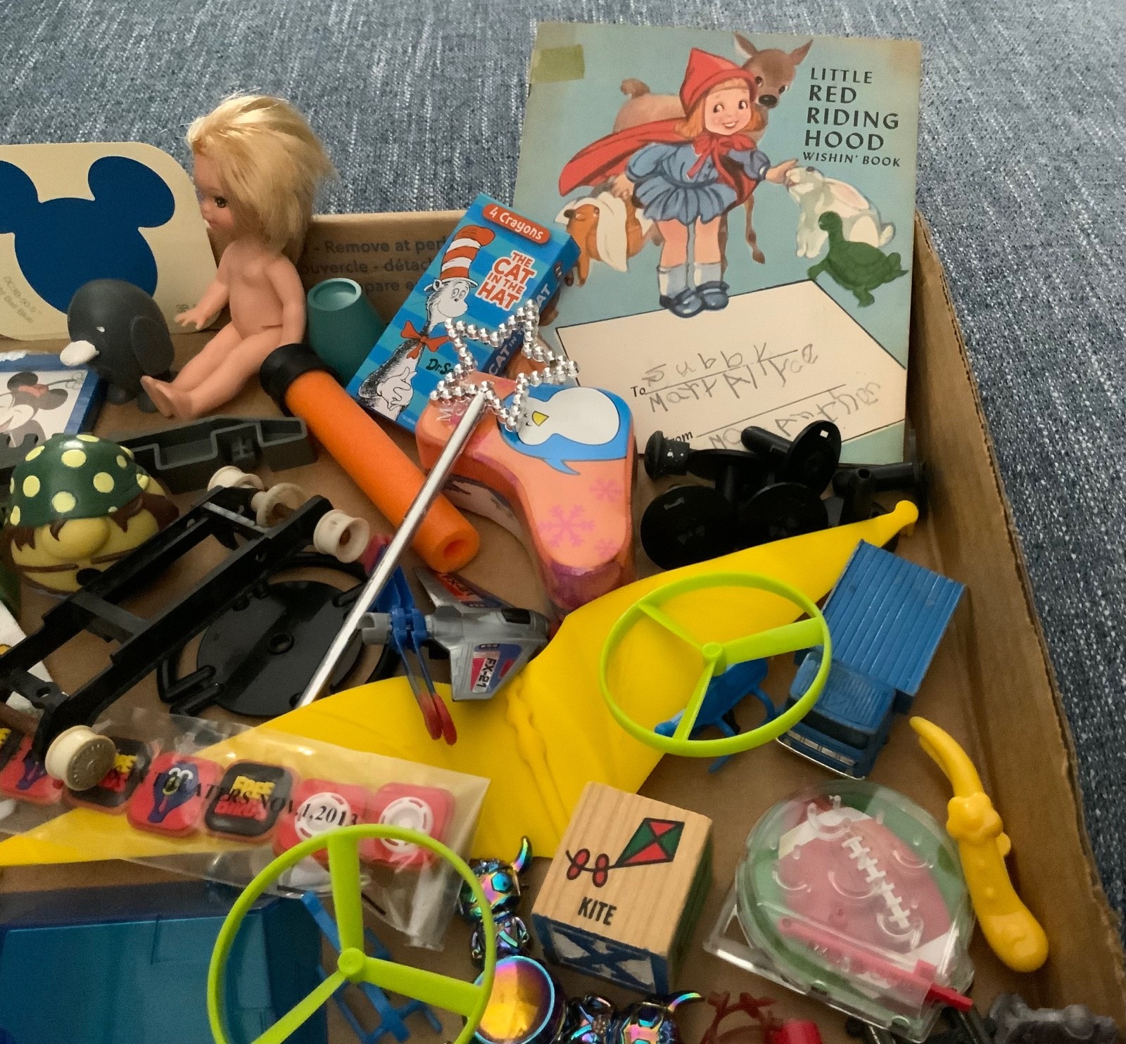 VTG Junk Drawer Lot Assemblage Art Mixed Media Small TOYS 1.75# Balls Cars Doll