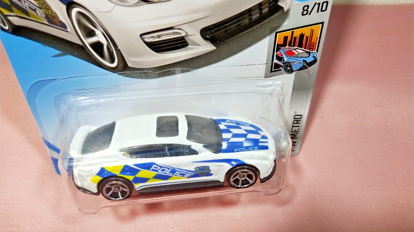 Hot Wheels Porsche Panamera Police Car HW Metro #10/10 White Diecast 1:64 Scale