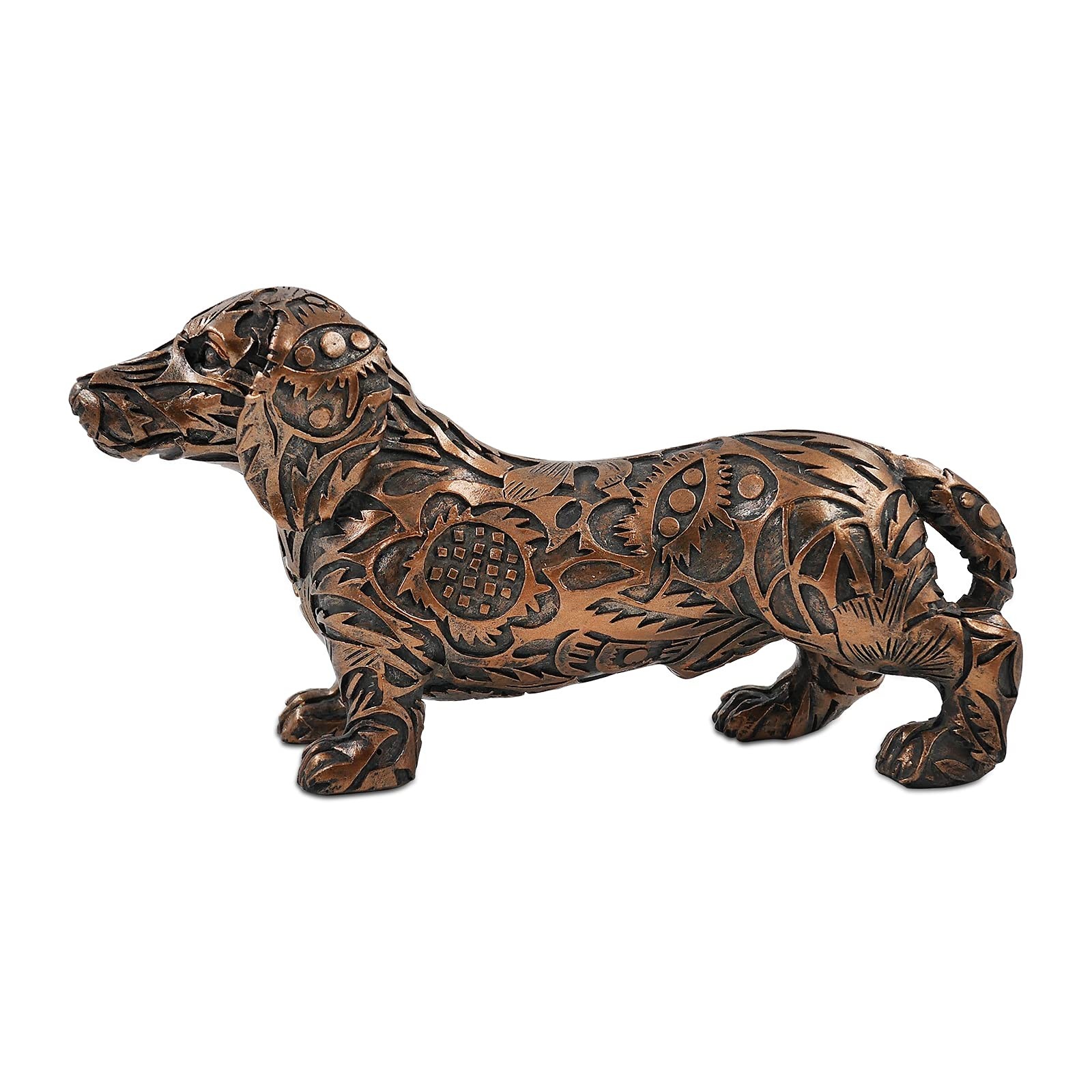 SIMON’S SHOP 8in Dachshund Bronze Figurine Wiener Dog Statue Home Decor