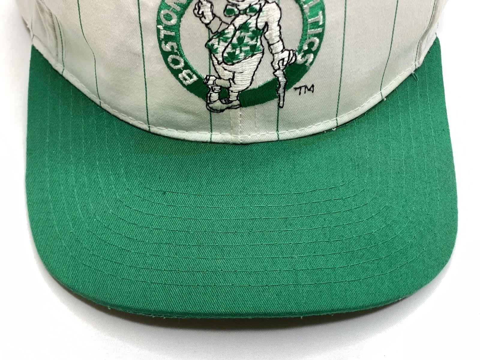 Vintage Boston Celtics Thin Pinstripe Starter SnapBack Embroidered Hat P130