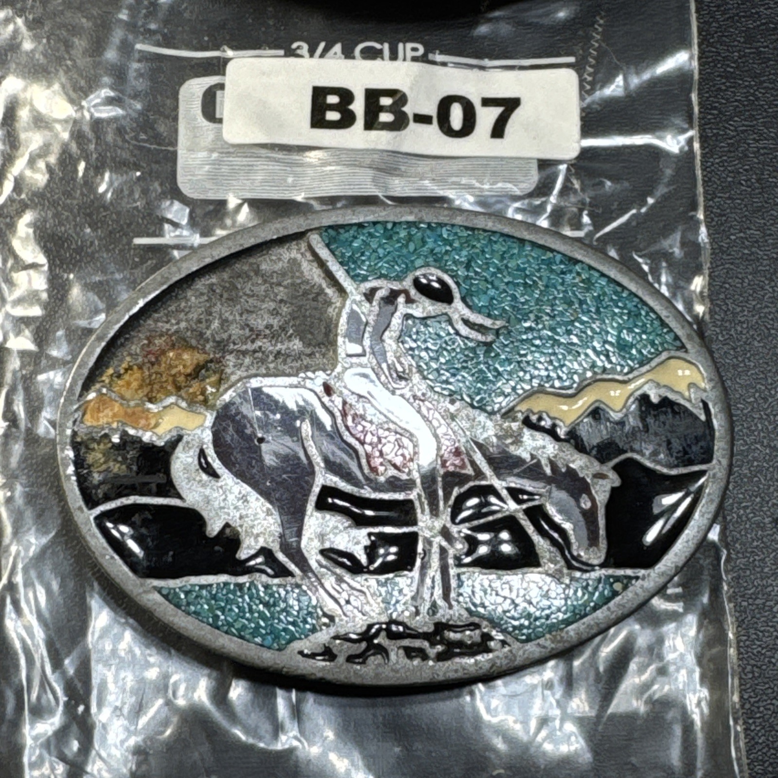 Lot of 2 Vintage Inlay Belt Buckles DeBry For Repair + Hecho en Mexico BB-07
