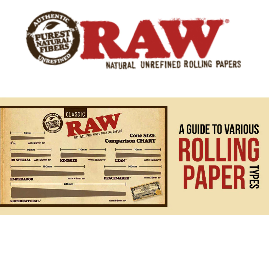 RAW Classic 300s 1 1/4 Rolling Papers | 300 Leaves Per Pack Official RAW 4 Pack
