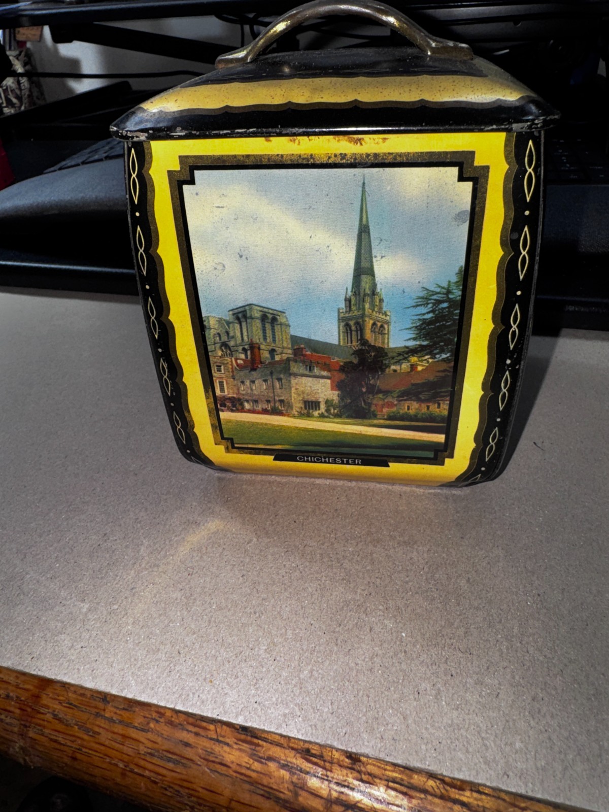 COOL COLLECTABLE Vintage Edward Sharp Lidded Tin Made in England Box 2 FH