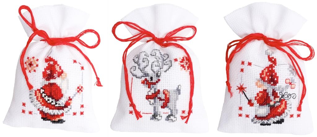 Vervaco Bag kit Christmas Elves Set of 3