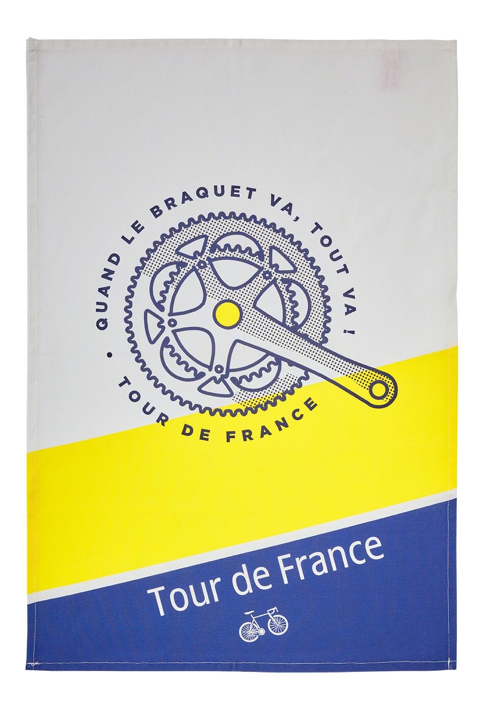 Coucke French Cycling Pedal Tea Towel, 20 x 30 Inches, 100% Cotton, Multicolor