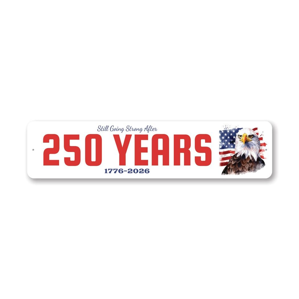 Fourth of July 1776 2026 Metal Sign Patriotic Eagle USA Wall Decor 4x18in