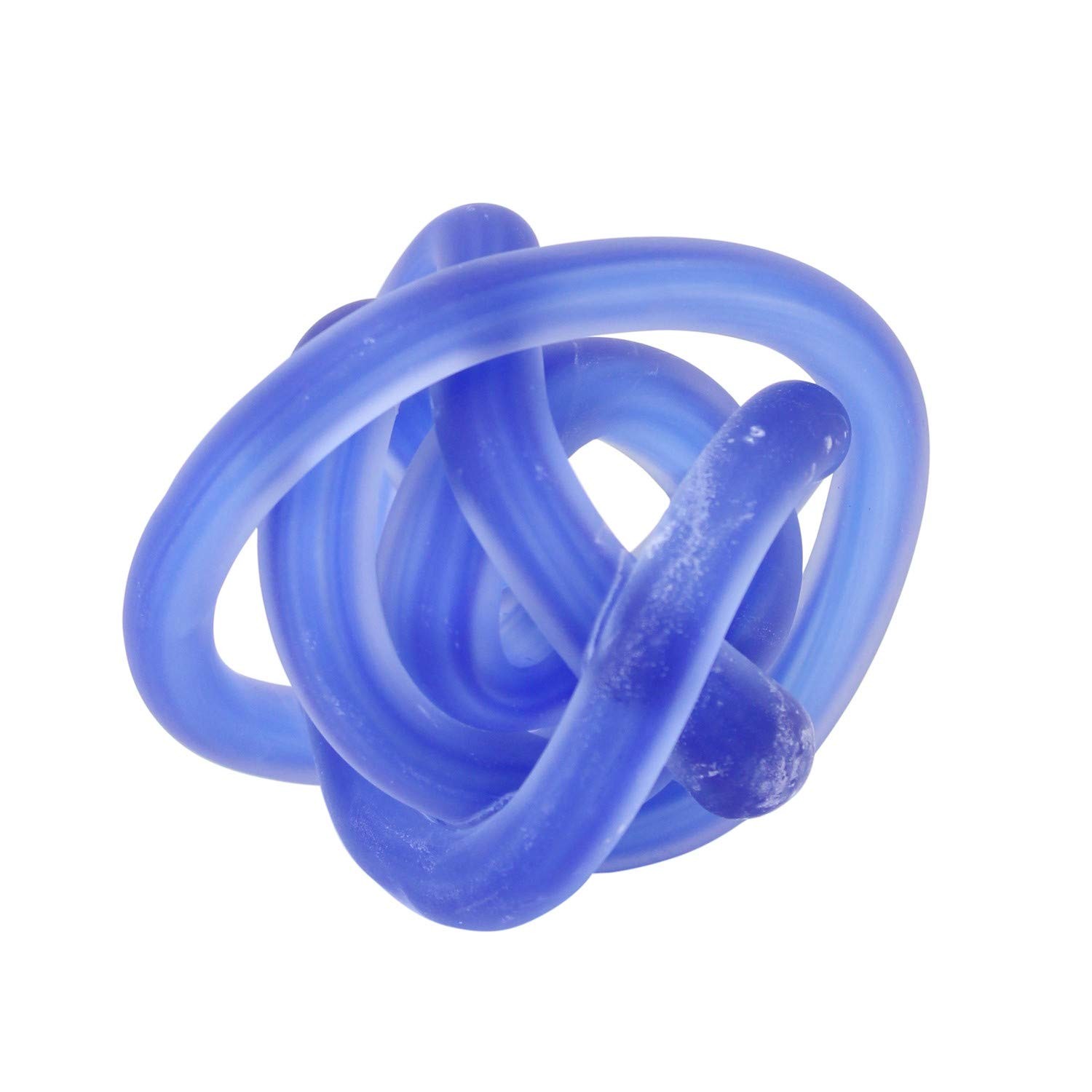 Beachcombers Glass Frosted Knot, 3.54-inch Diameter, Dark Blue, Home Decoration