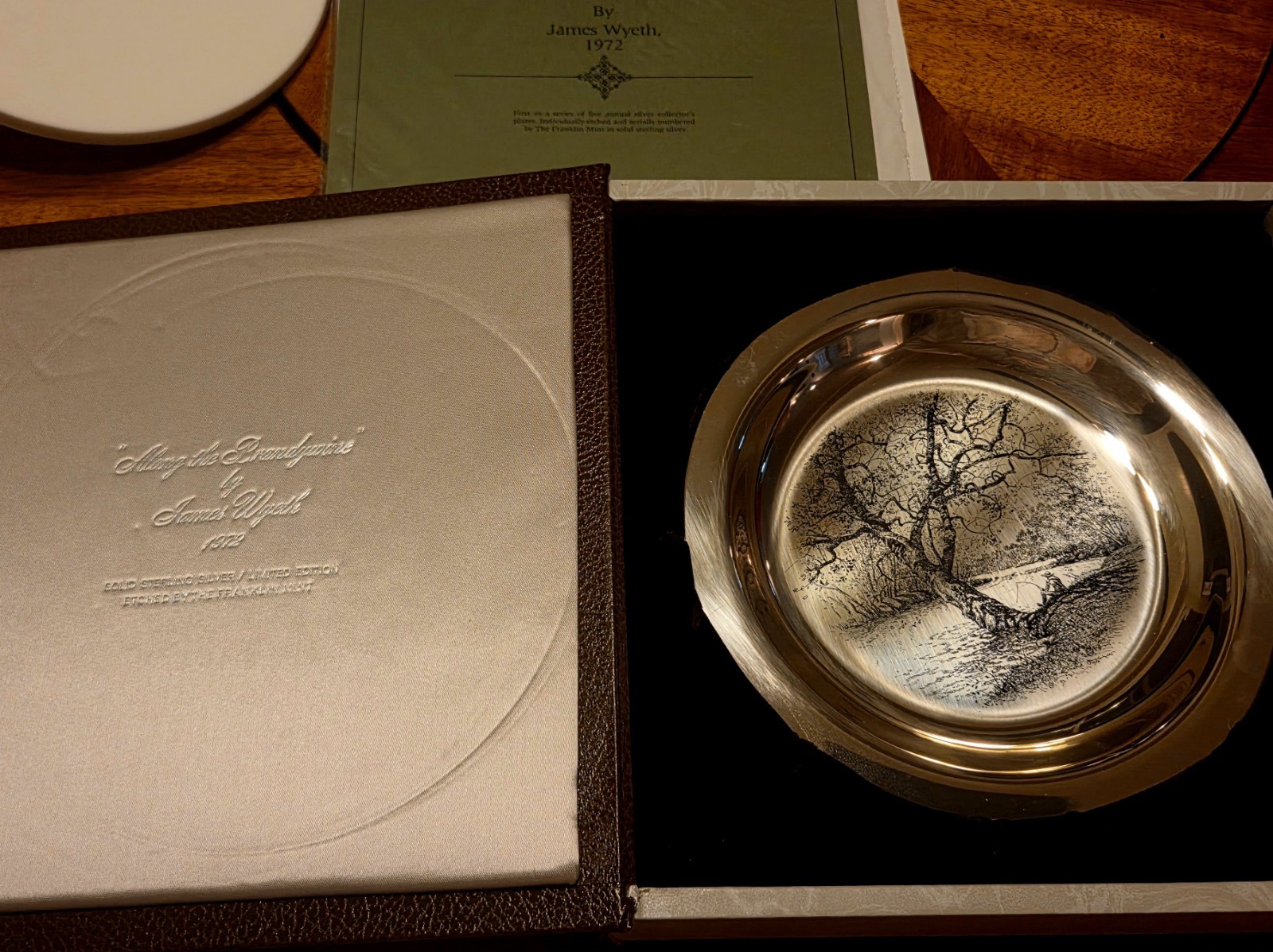 Set of 5 Franklin Mint Sterling Silver James Wyeth Decorative Plates 1972-1976