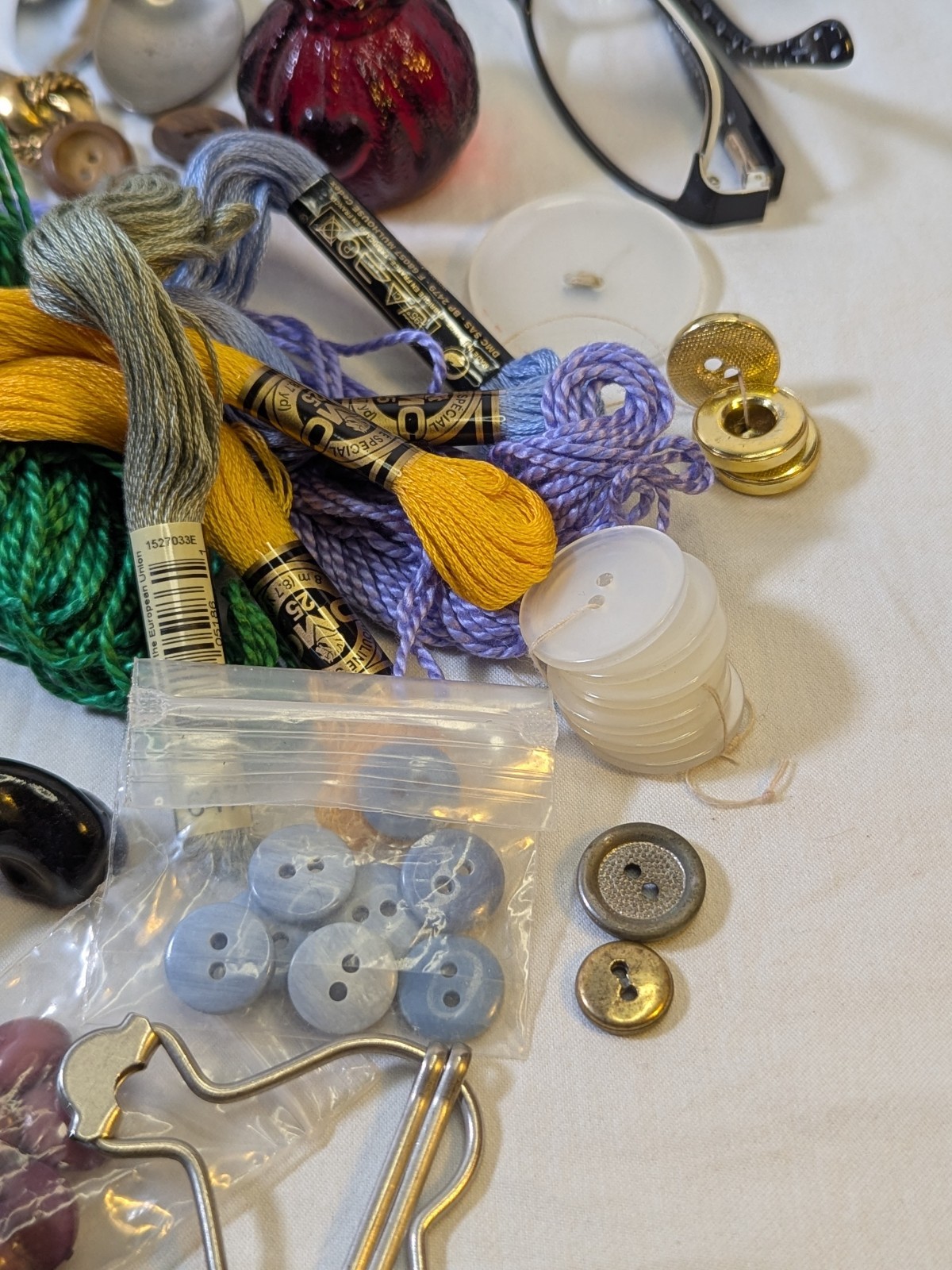 Huge Vtg Sewing Estate Junk Drawer Lot Singer MCM Black Panther Buttons Figures