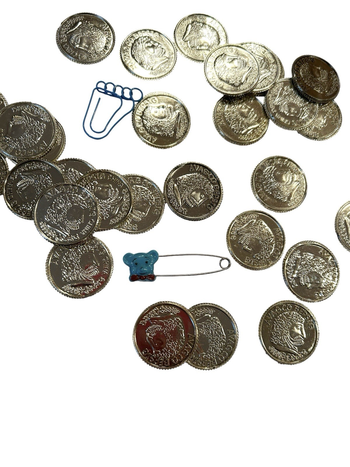 Small Junk Drawer Lot Ephemera Kitchen Personal Alarm Plastic Coins Diaper Pin