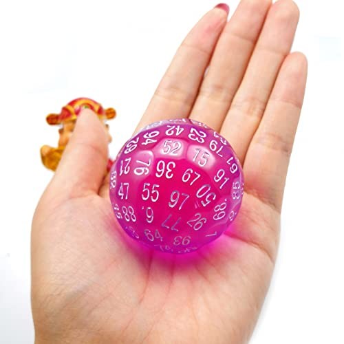 Bescon Translucent Polyhedral D100 Dice Purple 100 Sided Transparent Game Dice
