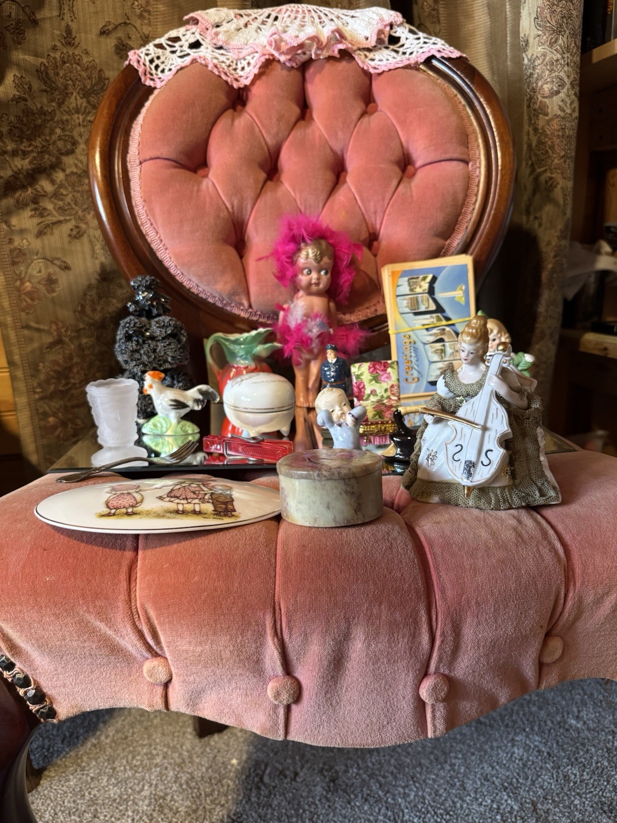 Vintage Junk Drawer Lot Of Figurines, Trinket Boxes, Collectibles Free Shipping