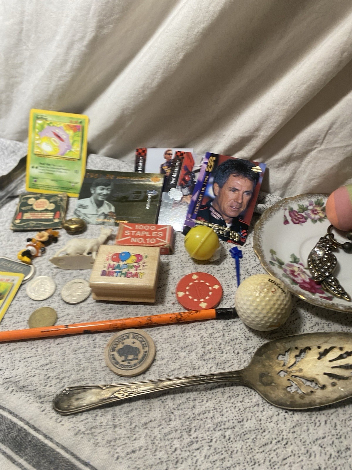 Junk Drawer Jewelry Coins Spoons 90s Pokémon Cards Poker Chips Matches