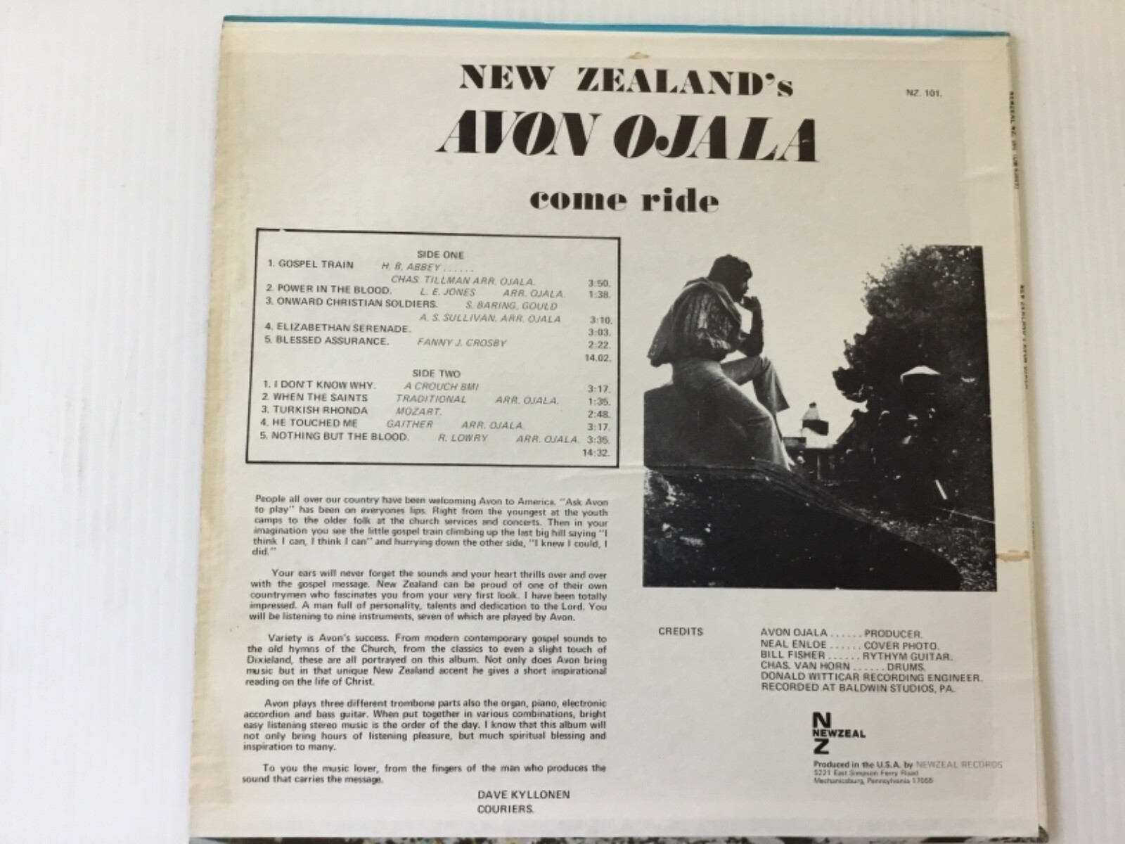 New Zealand’s AVON OJALA: come ride vinyl LP+bonus CD TESTED