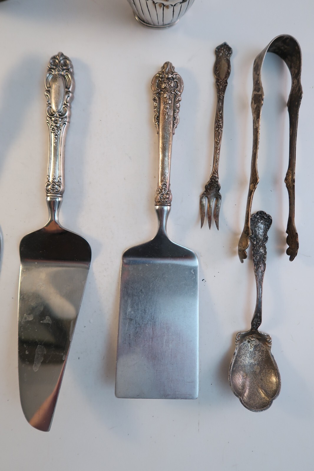 Lot Collection of Mixed Vintage Flatware Serving Dishes Sheffield Wallace Rogers