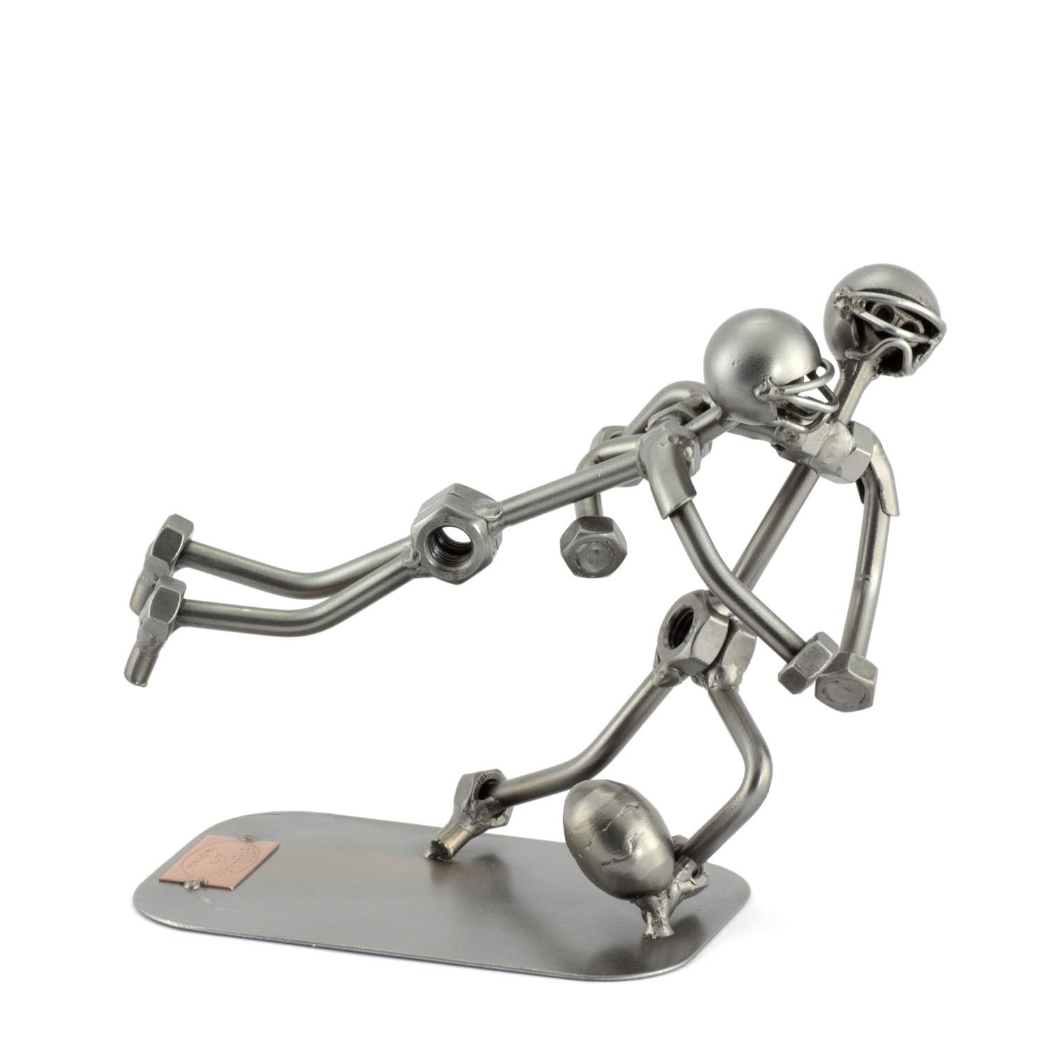 Steelman24 Football Tackle Metal Figurine Nuts Bolts Handmade Germany Decor