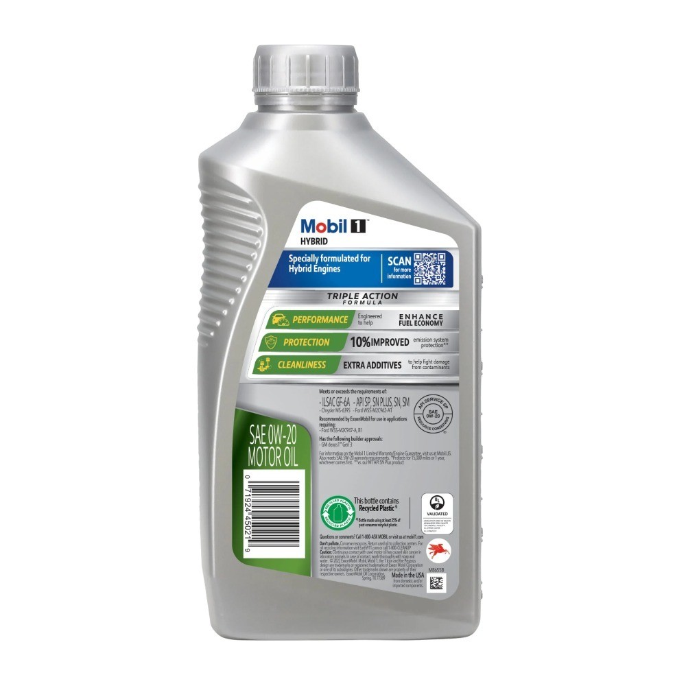 Advanced Full Synthetic 0W-20 Motor Oil for Cars and Trucks, 1 Quart Bottle