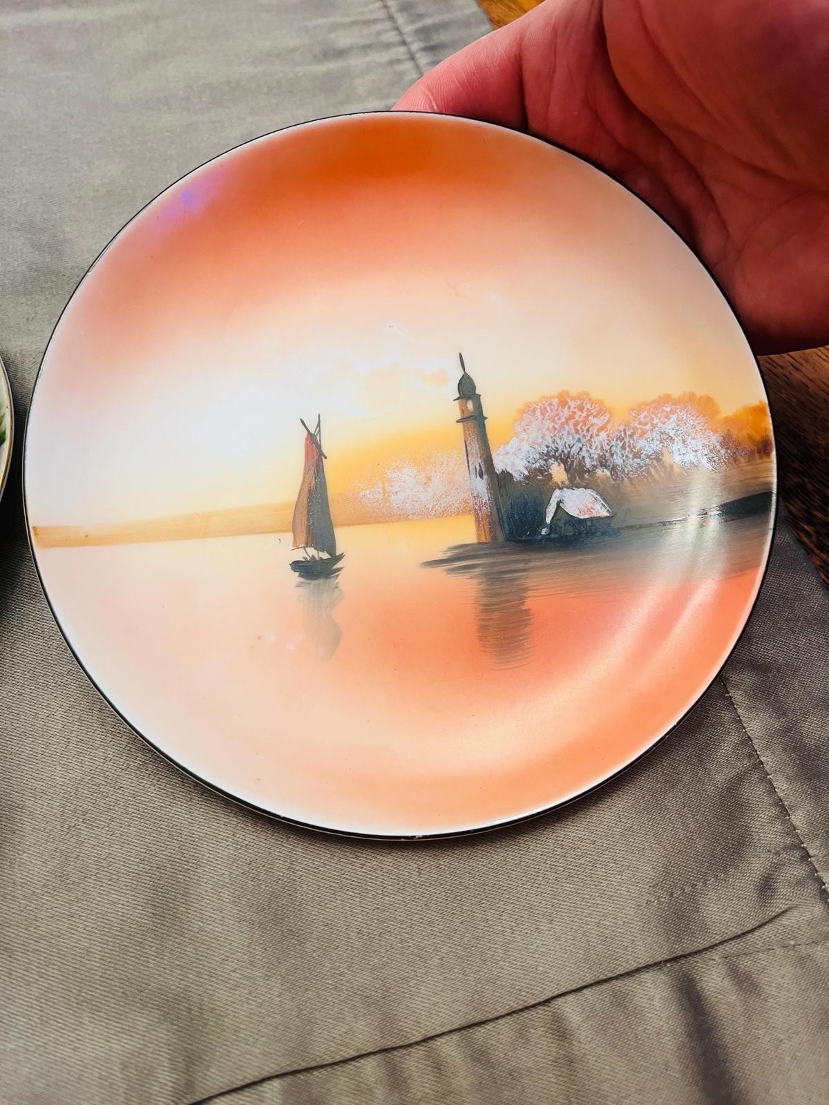 Vintage MIETO China Plates | Set of 3 Hand-Painted Japanese Landscape Scenes