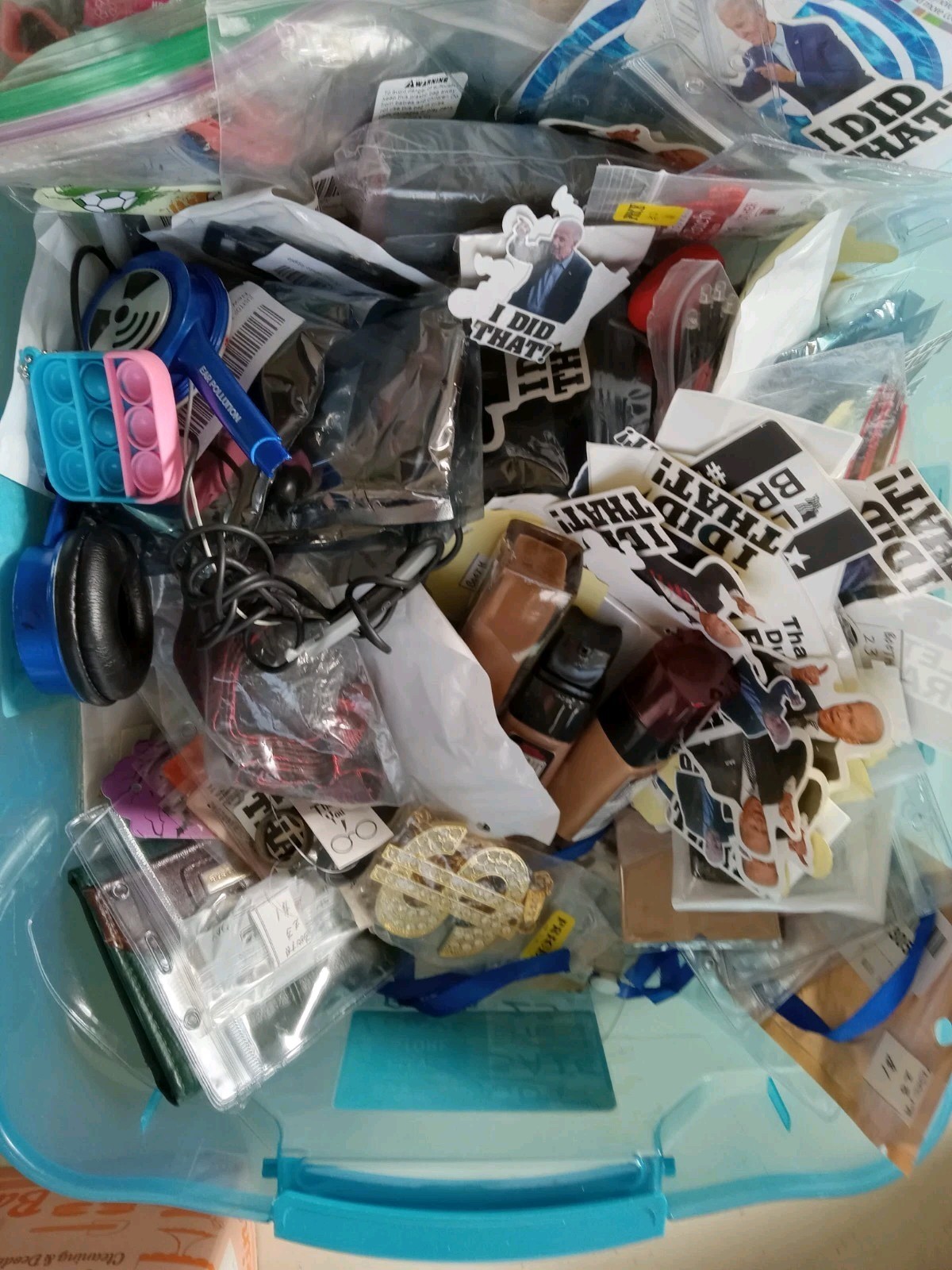 Lot Of Various Small Misc. Junk Drawer Items Box-6in X 6in X 6in SEE DESCRIPTION